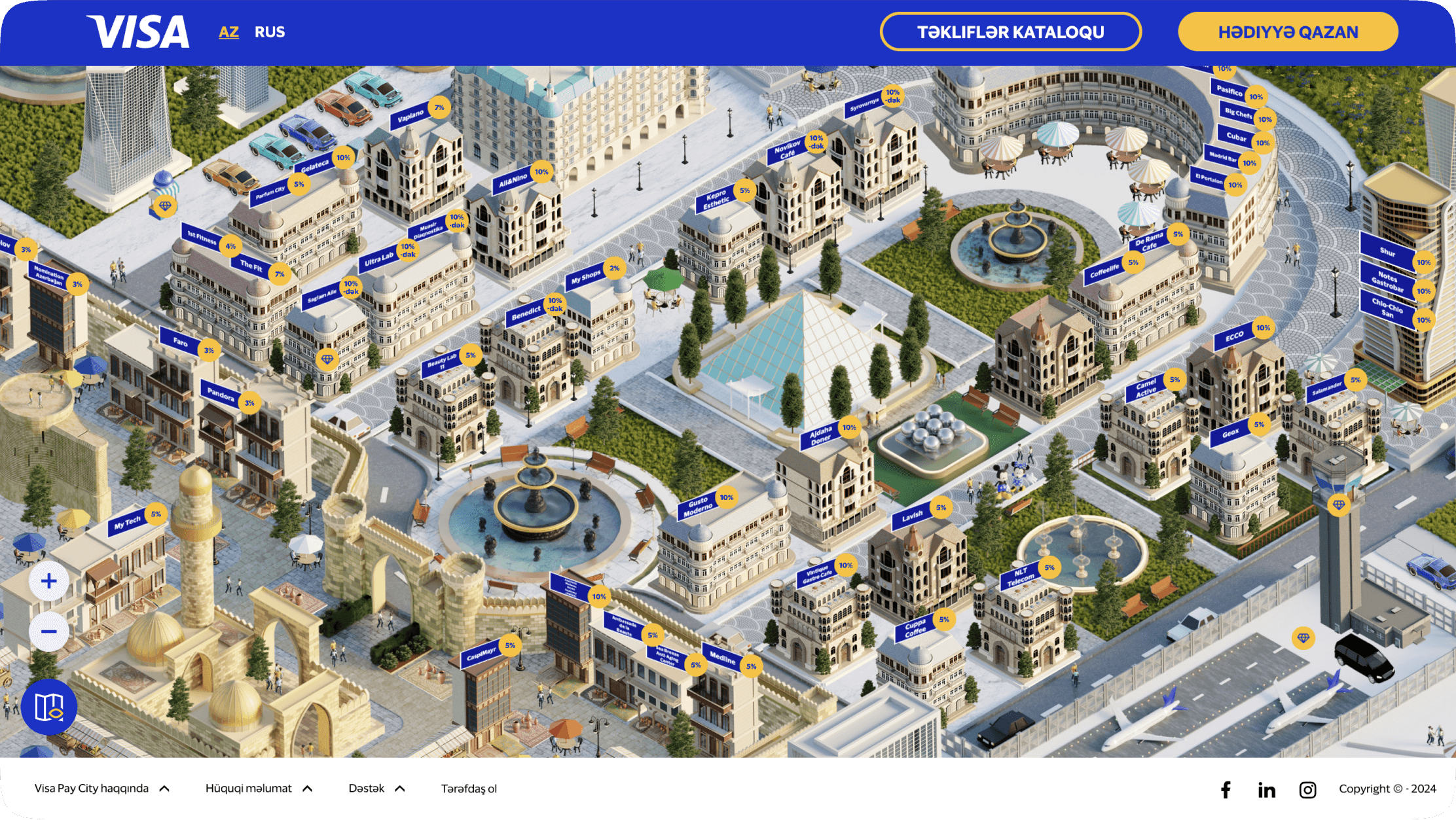 Visa Pay City — 3D isometric city view